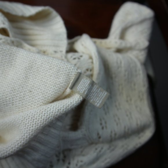 Anthropologie Knitted & Knotted Sweater Cardigan Puff Crystal Medium Crochet - Picture 7 of 7